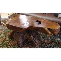 PRIMITIVE ART CABIN RUSTIC LODGE COFFEE TABLE #2176589