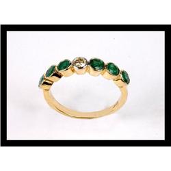 BEAUTIFUL  DIAMOND AND EMERALD  YELLOW  GOLD #2188903