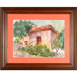 Villa landscape watercolor signed Kemmer #2188924