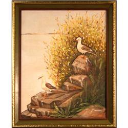 "Birds Waiting" by Holdren - oil painting #2188936