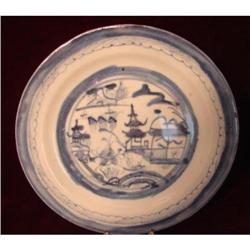 CHINESE EXPORT BLUE CANTON DINNER PLATES #2188968