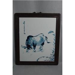Chinese  Blue  and  White  Porcelain  Plaque   #2189063