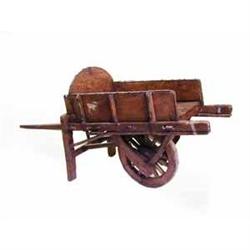 Antique 1890s ELM WOOD PRIMITIVE WHEELBARROW #2189151