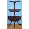 Image 1 : MAHOGANY 3 TIER DEMI-LUNE TABLE WITH BRASS #2189159