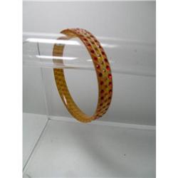 Celluloid vintage Deco Red and Amber Bangle #2189251