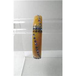 Celluloid vintage Amber bangle with Blue, Clear#2189253