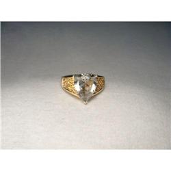 Estate 14K YG Gold Citrine Green Amethyst Ring #2189298