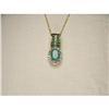 Image 1 : 14K YG Gold Filigree Emerald Diamond Necklace #2189313