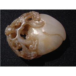 18th. century white jade carving in shape of a #2189355