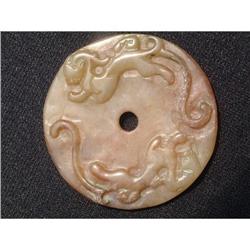 Han period yellow jade carving representing 2 #2189562