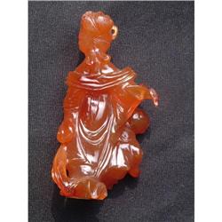 Antique carnelian carving in shape of a woman #2189578