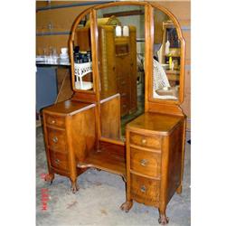 Antique Victorian Mirrored Bedroom Vanity #2189658