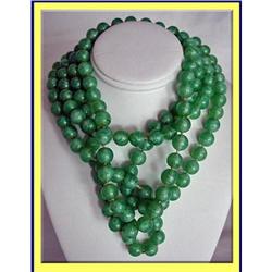 VINTAGE/ANTIQUE GREEN JADE NECKLACE 50INCHES #2189864