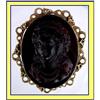 Image 1 : ANTIQUE VICTORIAN AMETHYST COLOR CAMEO BROOCH #2189881