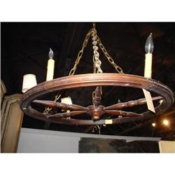 Antique Spinning Wheel Converted to Chandelier #2189895