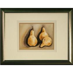 "Three Pears" watercolor still life Gilbart #2205653