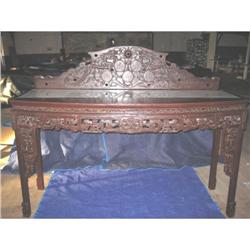 HUGE CARVED ORIENTAL CONSOLE BUFFET TABLE #2205670