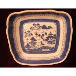 CHINESE EXPORT BLUE CANTION SQUARE PLATE #2205731