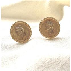60's 14K GREEK GOD CUFFLINKS w.Diamonds #2206055