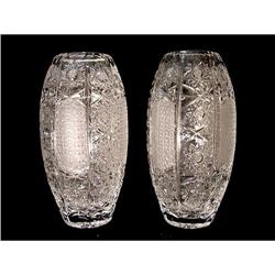 Pair of French Crystal Baccarat Flower Vases #2206121