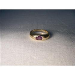 Estate 14K YG Yellow Gold Amethyst Band Ring #2206127
