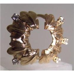 Estate Gold Leaf Diamond Ring Guard 14kt #2206296
