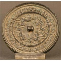 Exquisite Chinese Han Dynasty Bronze Mirror #2206342