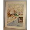 Image 1 : New England Winter Scene Water Color Painting #2206545
