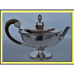 CLASSIC ST SILVER TEAPOT W LION MASKS, BUD #2206592