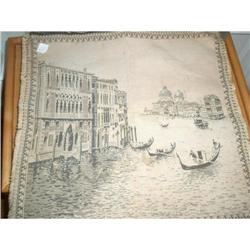 ANTIQUE VENITIAN SCENE TAPESTRY ca19th #2206614
