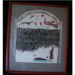 Museum Piece Grave Rubbing 1770 Framed #2215685
