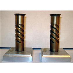 Art Deco Brass/Aluminum Candlesticks #2215699