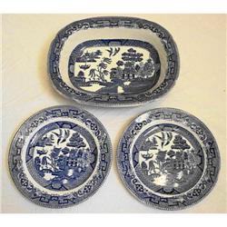 3 Pieces Ridgway Willow Ware c. 1920s #2215703