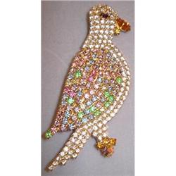 Vintage Rhinestone Parrot Pin - Unused #2215708