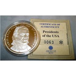 American Mint James Polk 20g .999 Silver Round #2215713