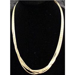 5-Strand Sterling Silver Shiny Necklace #2215717