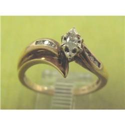 10K YG Marquis Cut .25 Carat Diamond Ring Sz 7 #2215750