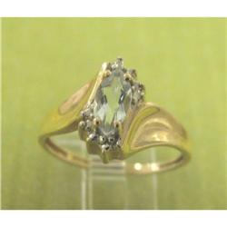 10K YG Marquis Cut 0.5 Carat Aquamarine Sz 7 #2215752
