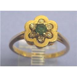 14K YG  Quality Emerald and Diamond Ring Sz 6.5#2215760