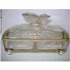 Image 1 : LOVELY PRESSED GLASS DIVIDED BONBON BOX - #2215790