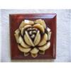 Image 1 : Antique BAKELITE ROSE on Burled Wood BROOCH #2215840