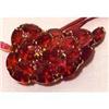 Image 1 : Brooch- red with deep pink leaf rhinestones. #2215879