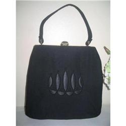 Black Silk & Satin Day Evening Handbag #2215911
