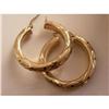Image 1 : SALE Brushed 14kt Gold Hoop Earring with Enamel#2215968