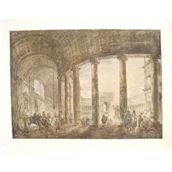 Hubert Robert Hermae With Figures Lithograph #2216457