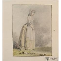 Augustin De Saint A Young Lady Etching #2216461