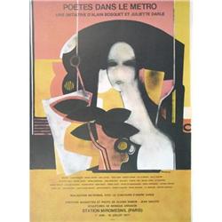 Andre Minaux Poetes Dans La Metro Lithograph #2216492