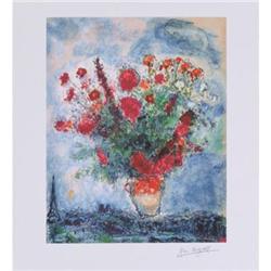 Marc Chagall Colorful Bouquet with Lovers #2216713