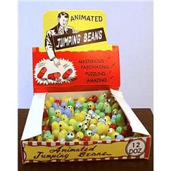 old vintage JUMPING BEANS store display BOX toy#2216913