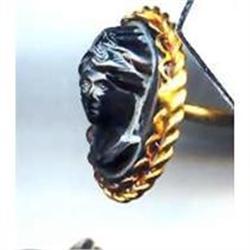 SALE Huge Black Cameo Ring #2216926